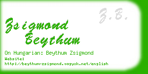 zsigmond beythum business card